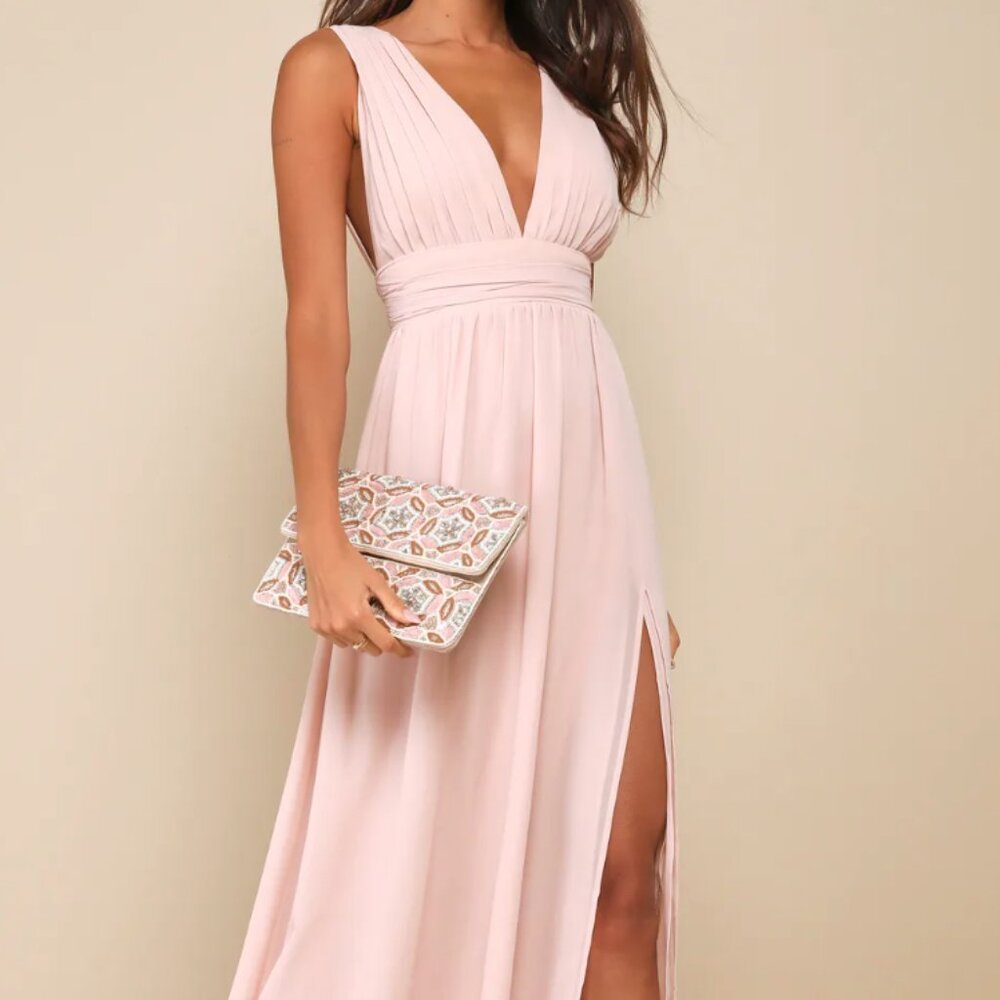 Lulus Heavenly Hues Blush Maxi Dress - XXS